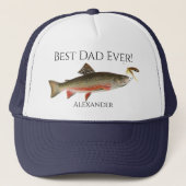 De beste vader ooit. Vissenvisserij Vrachtwagen Trucker Pet (Voorkant)