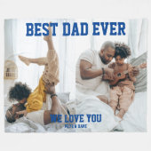 De beste vader ooit waar we van houden, blauwe typ fleece deken (Voorkant (Horizontaal))