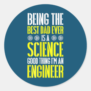 De beste vader ooit zijn is een ingenieur Wetensch Ronde Sticker