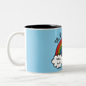 De beste vader, papa, vader ooit regenboogblauw tweekleurige koffiemok (Links)