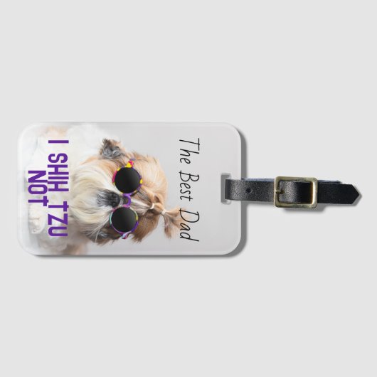 De beste vader Shih Tzu Niet schattig grappige hon Bagagelabel (Voorkant (horizontaal))