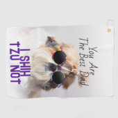 De beste vader Shih Tzu Niet schattig grappige hon Golfhanddoek (Horizontaal)