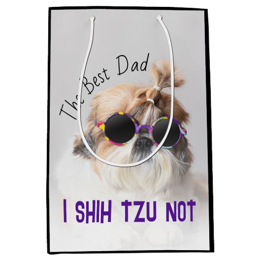 De beste vader Shih Tzu Niet schattig grappige hon Medium Cadeauzakje (Voorkant)