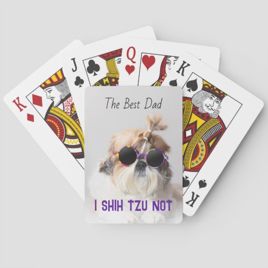 De beste vader Shih Tzu Niet schattig grappige hon Pokerkaarten (Achterkant)