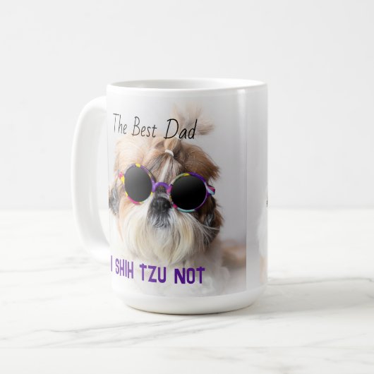 De Beste vader Shih Tzu Niet schattige grappige ho Koffiemok (Voorkant links)