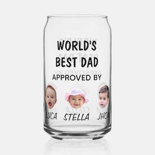 De beste vader ter wereld | Aangepaste Baby Face Blikvorm Glas (Voorkant)