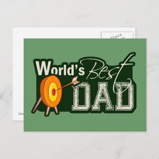 De beste vader ter wereld; boogschieten briefkaart (Voorkant / Achterkant)