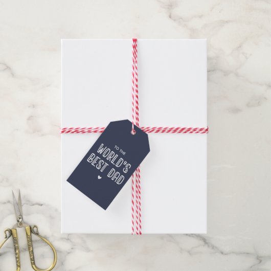 De beste vader ter wereld. Cute Typography Vaderda Cadeaulabel (Met Touw)
