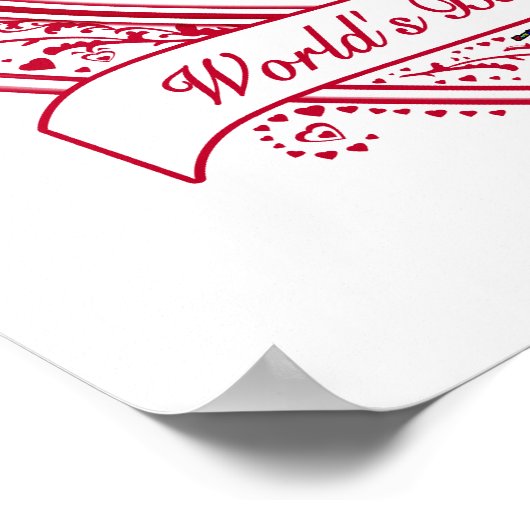 De beste vader ter wereld. Foto Red Hearts Poster (Hoek)