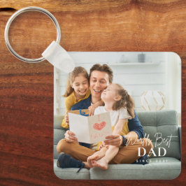 De beste vader ter wereld sinds 20XX moderne foto Sleutelhanger