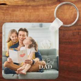 De beste vader ter wereld sinds 20XX moderne foto Sleutelhanger