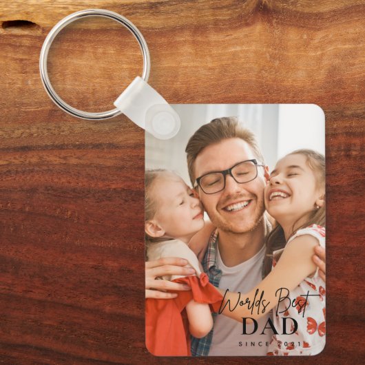 De beste vader ter wereld sinds 20XX moderne foto Sleutelhanger (Voorkant)