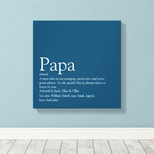De beste vader vader van de wereld Papa Definition Canvas Afdruk (Insitu (Houten vloer))