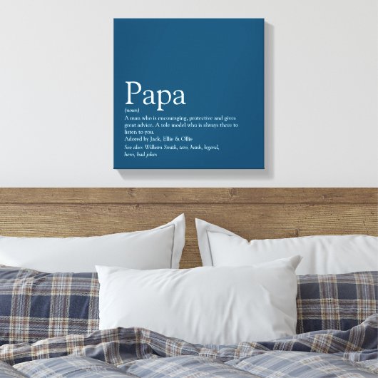 De beste vader vader van de wereld Papa Definition Canvas Afdruk (Insitu (Slaapkamer))