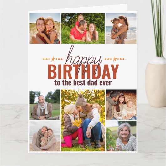 De beste vader van de Moderne Foto Collage Happy B Kaart (Voorkant)