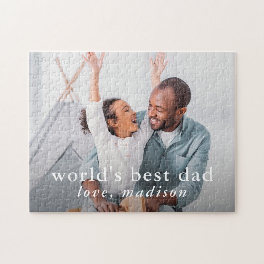 De beste vader van de wereld, foto en naam legpuzzel (Horizontaal)