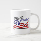 De beste vader van de wereld met Amerikaanse vlag Grote Koffiekop (Rechts)