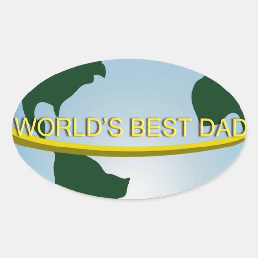 'De beste vader van de wereld' Ovale Sticker (Voorkant)