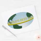 'De beste vader van de wereld' Ovale Sticker (Envelop)