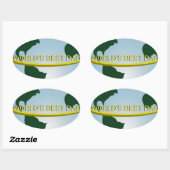 'De beste vader van de wereld' Ovale Sticker (Vel)