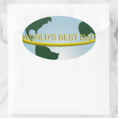 'De beste vader van de wereld' Ovale Sticker (Tas)