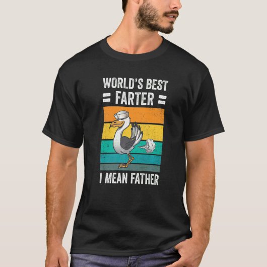 De beste vader van de wereld, pap Jokes Seagull Va T-shirt (Voorkant)