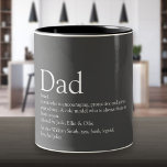 De beste vader van de wereld, papa, vaders definit tweekleurige koffiemok<br><div class="desc">Geef je vader, vader of vader een persoonlijke gave om creëer een unieke gave voor Vaderdag, verjaardagen, kerst of elke dag die je wilt shows hoeveel hij voor je betekent. Een perfecte manier om hem te shows hoe geweldig hij elke dag is. U kunt de achtergrond zelfs aanpassen aan hun...</div>