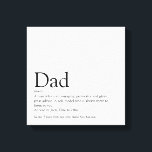 De beste vader van papa Papa-definitiefilm Canvas Afdruk<br><div class="desc">Pas de definitie aan van je speciale vader, vader, vader of vader om een unieke gave te creëer voor de dag van Farther, verjaardagen, Kerstmis of elke dag dat je wilt shows hoeveel hij voor je betekent. Een perfecte manier om hem te shows hoe geweldig hij elke dag is. Ontworpen...</div>