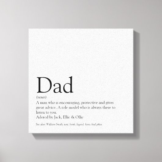 De beste vader van papa Papa-definitiefilm Canvas Afdruk (Voorkant)