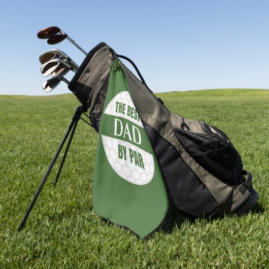 De beste vader van Par Golfers Funny Pun Golfhanddoek (Groen)