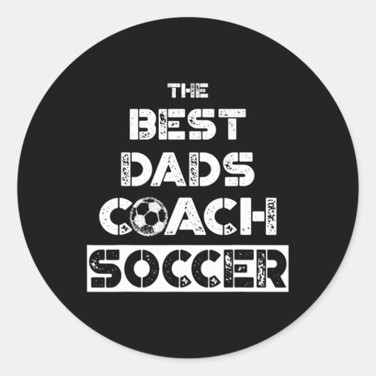 De beste vaders Coach Voetbal 'Coaching Vader Gift Ronde Sticker (Voorkant)