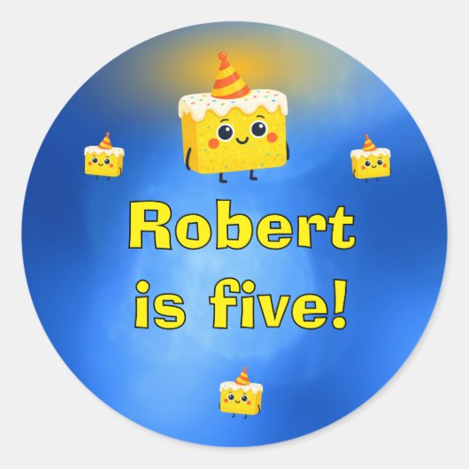 De Beste Verjaardagstaart Ronde Sticker (Voorkant)