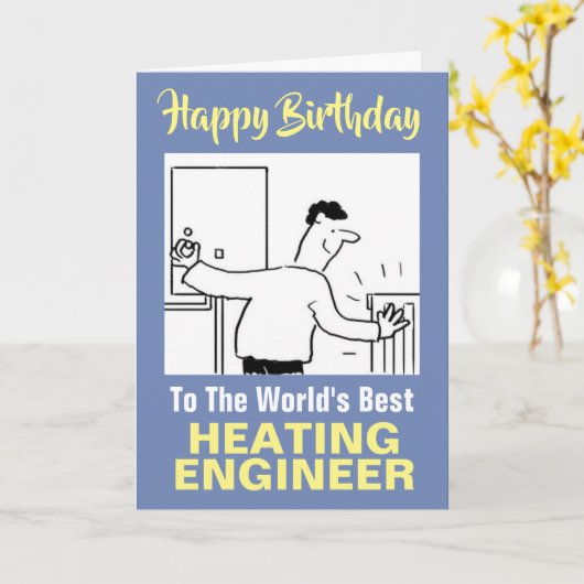 De beste verwarmingstechnicus ter wereld - Happy B Kaart (Gele Bloem)