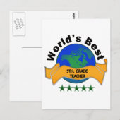 De beste vijfde ter wereld. Grade Teacher Briefkaart (Voorkant / Achterkant)