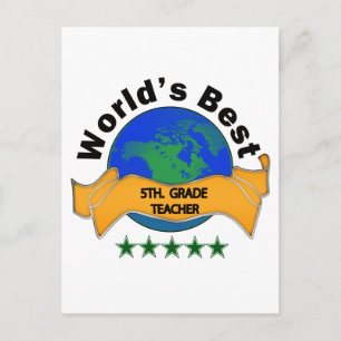 De beste vijfde ter wereld. Grade Teacher Briefkaart
