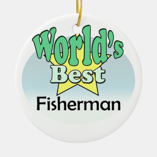 De beste visser ter wereld keramisch ornament (Voorkant)