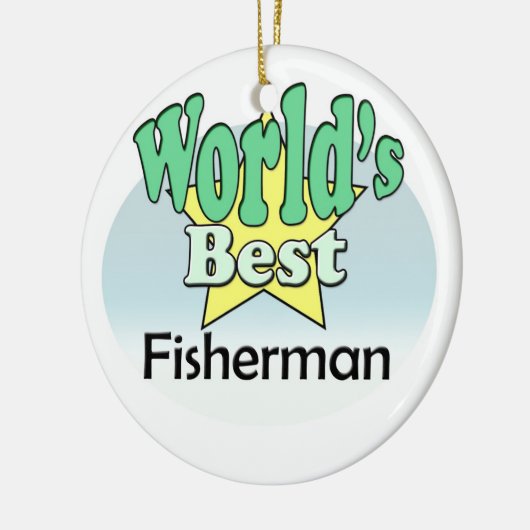 De beste visser ter wereld keramisch ornament (Links)