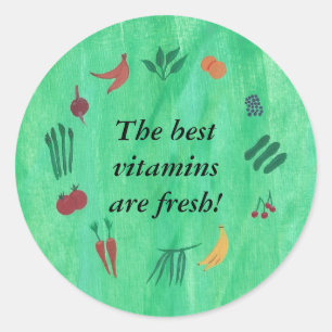 De beste vitamines zijn verse fruit veggie sticker