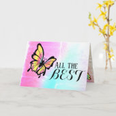 De beste  vlindergeluk Happy Wishes Kaart (Gele Bloem)