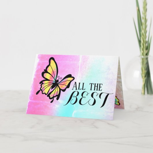 De beste  vlindergeluk Happy Wishes Kaart (Voorkant)