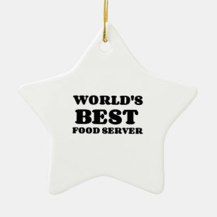 DE BESTE VOEDSELSERVER TER WERELD KERAMISCH ORNAMENT