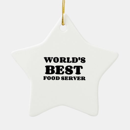 DE BESTE VOEDSELSERVER TER WERELD KERAMISCH ORNAMENT (Voorkant)