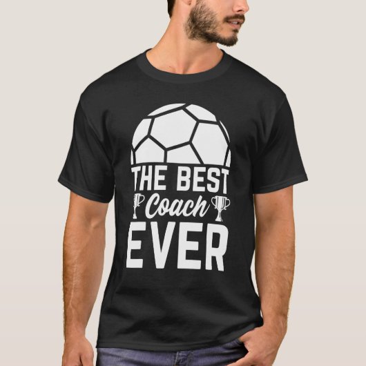 De beste Voetbal coach ooit voetzoeker T-shirt (Voorkant)