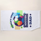 De beste voetbalvader ter wereld | Vaderdag Cadeau Strandlaken (Voorkant)