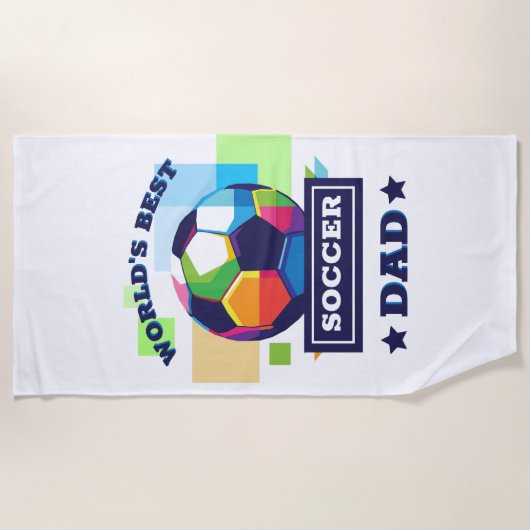 De beste voetbalvader ter wereld | Vaderdag Cadeau Strandlaken (Voorkant)