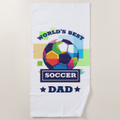 De beste voetbalvader ter wereld | Vaderdag Cadeau Strandlaken (Voorkant)