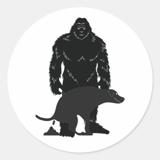 De beste vriend van Bigfoot Ronde Sticker (Voorkant)