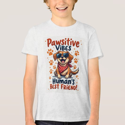 De Beste Vriend van de Mens Knuffel Hond Tri-Blend Shirt (Voorkant)