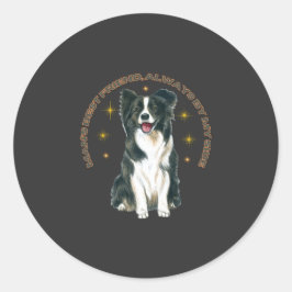 De beste vriend van man, altijd aan mijn zijde ronde sticker