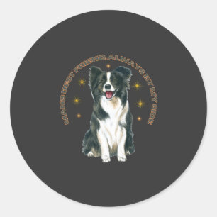 De beste vriend van man, altijd aan mijn zijde ronde sticker